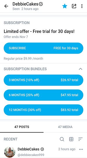 Free trials on onlyfans