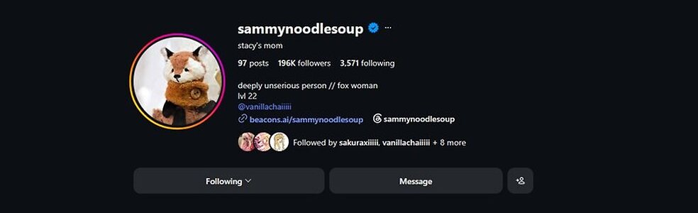 Sammynoodlesoup Social Media